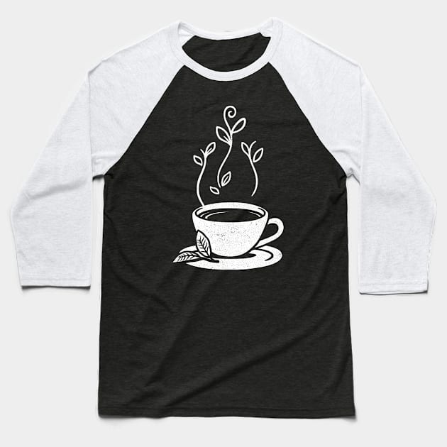 Green Tea Black and White Minimalist Design by Tobe Fonseca Baseball T-Shirt by Tobe_Fonseca